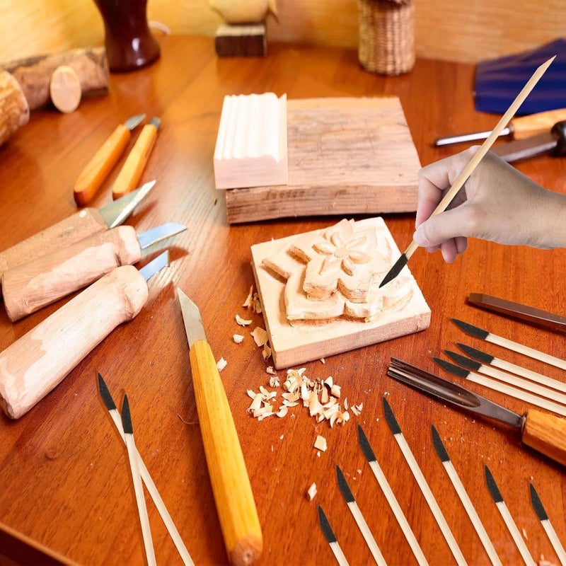 Dupiulk 50 Pack Sanding Sticks, Matchsticks Sanding Sticks for Plastic Models, Fine Detailing Sanding Tools for Tight Spaces Wood, 280 Grit, 5.4 x 0.2 Inch - Image 4